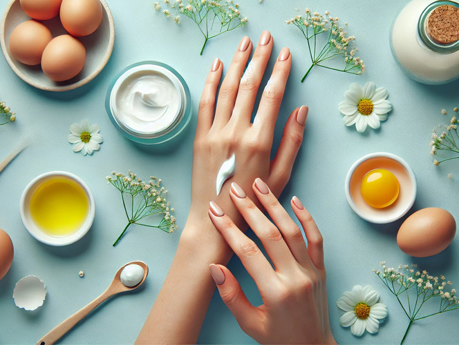 How can you make a hand and nail mask at home?