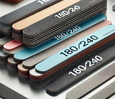 What is a 180/240 grit nail file used for?